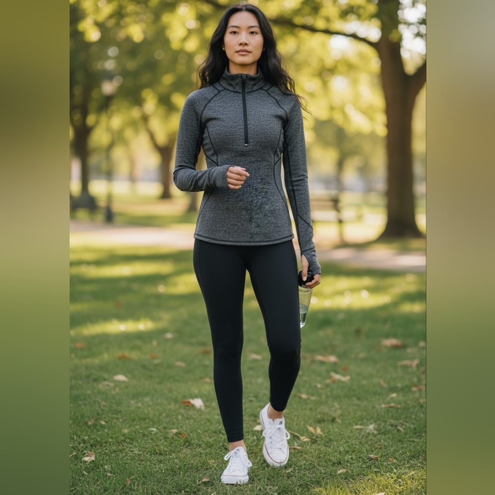 Lululemon Athletica Charcoal Quarter-Zip Sweatshirt